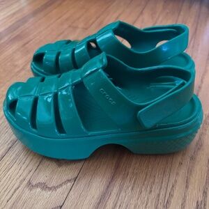 Crocs Platform Fisherman Sandals – Green Chunky Jelly Style